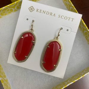 Kendra Scott ELLE Gold Red Drop Earrings